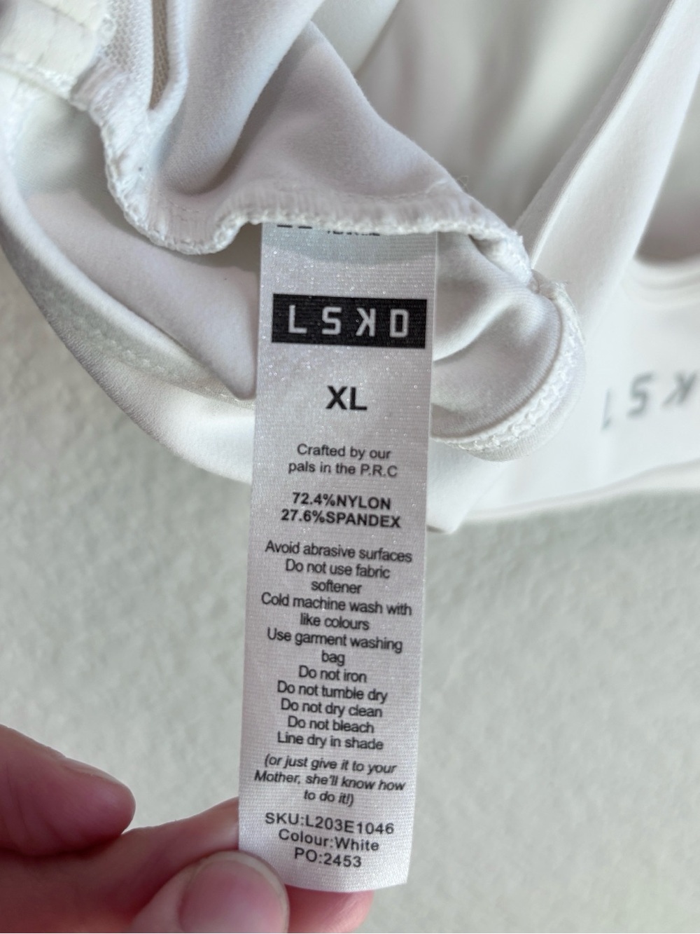 LSKD Racerback White Sports Bra XL - Picture 5 of 5